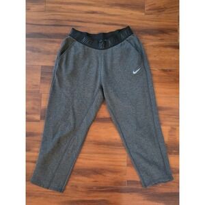 Nike Dri Fit Womens Cropped Sweatpants Charcoal Gray Athletic Size Medium
